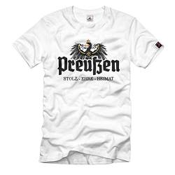 Preußen Shirt Stolz Ehre Heimat Adler Vaterland T-Shirt#26019, Größe:L, Farbe:Weiß von Copytec