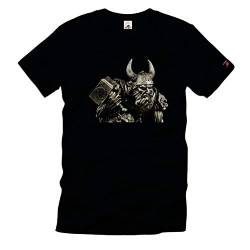 Thor Donnergott Messing Figur Krieger T-Shirt #35559, Größe:L, Farbe:Schwarz von Copytec