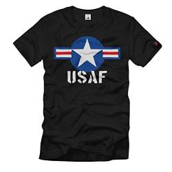 USAF Us Air Force ISAF Luftwaffe Amerika United States Logo - T Shirt #1536, Größe:XL, Farbe:Schwarz von Copytec