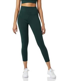 Core 10 Damen Bequeme Yoga-Leggings Caprilänge hohe Taille 56 cm, Dunkelgrün, 3XL Große Größen von Core 10