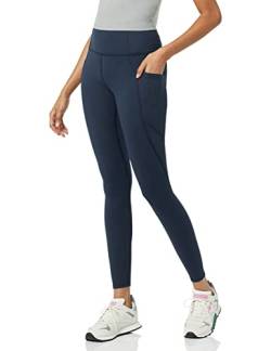 Core 10 Damen Bequeme Yoga-Leggings hohe Taille Seitentasche 68,8 cm, Marineblau, XL von Core 10