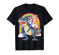 Corgi Einhorn Dinosaurier T-Shirt Kinder Mädchen Regenbogen Geschenk T-Shirt von Corgi DU Clothing