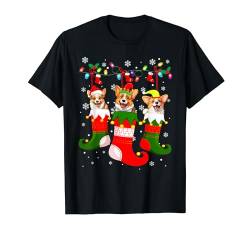 Corgi In Socks Weihnachtsmütze für Hundeliebhaber T-Shirt von Corgi In Socks Christmas Santa Hat Xmas