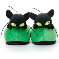 Corimori Miraculous Ladybug Plüsch-Hausschuhe Kwami Plagg und Tikki für Erwach Plüsch Hausschuhe (Packung) EU Einheitsgröße 34-44, Plüsch Pantoffeln, Schuhe von Corimori