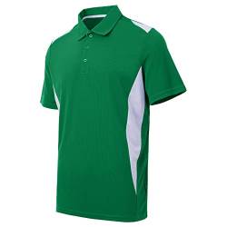 Corna Herren Golf Shirts Feuchtigkeitstransport Dry Fit Performance Poloshirt Schnell Trocken Kurzarm Lässiges Poloshirt für Herren, 12177#Grün, 6X-Groß von Corna
