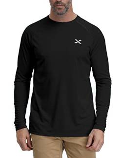 Corna Herren-T-Shirt, langärmelig, Rundhalsausschnitt, feuchtigkeitsableitend, mit LSF 50+ - - Mittel von Corna