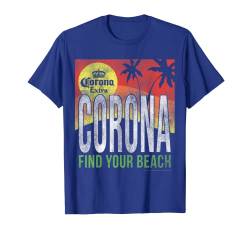 Corona Logo Find Your Beach Blue Short Branded T-Shirt von Corona Extra