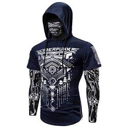 CosIdol Herren Cyberpunk Ninja Hoodie Kapuzenpullover mit Maske Kapuze Langarm Sport Slim Fit Pullover Sweatshirt XL von CosIdol