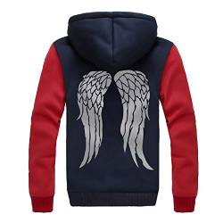 TWD Daryl Dixon Wing Hoodie Fleece Sweatshirt Plus Velvet Hoody Mantel Jacke Gr. 4XL, Typ B von CosIdol