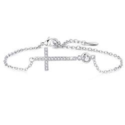 Cosie Lily Armbänder für Damen, Einlagiges Kreuz-Armband, 925er-Sterlingsilber, Geburtstagsgeschenke für Frauen, Weihnachten, Muttertag, Valentinstag von Cosie Lily