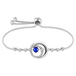 Cosie Lily Armband Damen Silber 925 Armband Geschenke für Frauen Love Herz für Frauen Schmuck Geburtstags Geschenk für Sie Freundin Weihnachten Valentinstag Muttertags (Blau) von Cosie Lily