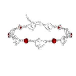 Cosie Lily Muttertagsgeschenk Armband Damen 925 Sterling Silber Herz Armbänder Frauen Schmuck Geschenk für Sie Muttertagsgeschenke für Mama von Cosie Lily