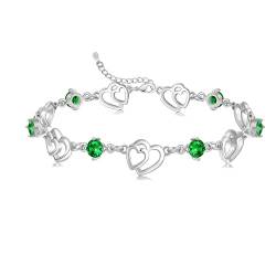 Cosie Lily Muttertagsgeschenk Armband Damen 925 Sterling Silber Herz Armbänder Frauen Schmuck Geschenk für Sie Muttertagsgeschenke für Mama von Cosie Lily