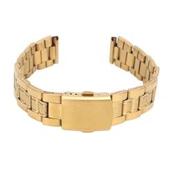 Cosiki Uhrenarmband aus Edelstahl, Doppelte Verschlussschnalle, Gold, Praktischer Ersatz, Metallarmband, Sicherheit für Smart Watch für Herren (18mm) von Cosiki