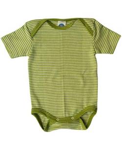 Cosilana, Baby Body Kurzarm, 70% Wolle, 30% Seide (Grün/Natur, 62-68) von Cosilana