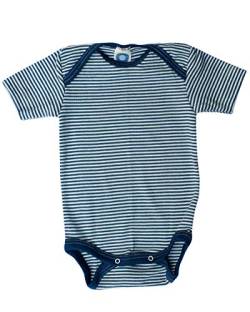 Cosilana, Baby Body Kurzarm, 70% Wolle, 30% Seide (Marine/Natur, 50-56) von Cosilana