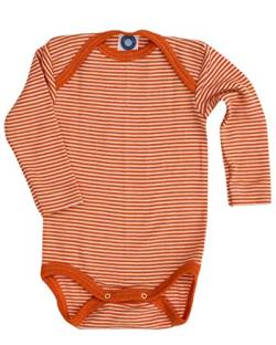 Cosilana, Baby Body Langarm, 70% Wolle, 30% Seide (Orange/Natur, 74-80) von Cosilana