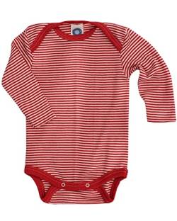 Cosilana, Baby Body Langarm, 70% Wolle, 30% Seide (Rot/Natur, 86-92) von Cosilana