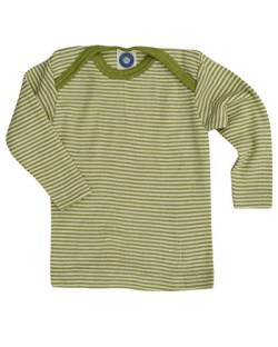 Cosilana, Baby Unterhemd Langarm, 70% Wolle 30% Seide (Grün Geringelt, 50-56) von Cosilana