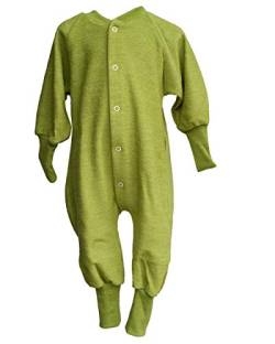 Cosilana, Einteiler Schlafanzug ohne Fuß, 100% Wolle (74, Kiwi grün) von Cosilana