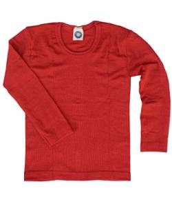 Cosilana, Kinder Unterhemd Langarm, 70% Wolle (kbT), 30% Seide ((Rot, 128) von Cosilana