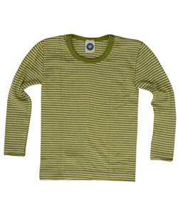 Cosilana, Kinder Unterhemd Langarm, 70% Wolle (kbT), 30% Seide (Streifen Grün, 140) von Cosilana