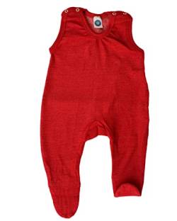 Cosilana, Merino Frottee Strampler Schlafanzug, 100% Wolle (kbT) (Rot, 56) von Cosilana