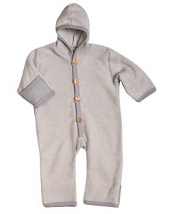 Cosilana, NEU Baby Fleece Overall mit Umschlag, 60% Schurwolle (kbT), 40% Baumwolle (KBA) (50/56, Grau meliert) von Cosilana