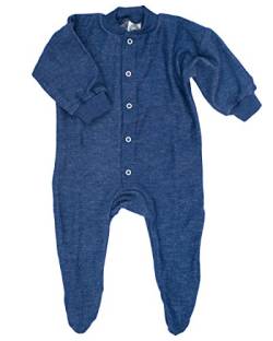 Cosilana, Schlafanzug/Strampler mit Fuß, 100% Wolle (kbT) (104, Blau) von Cosilana