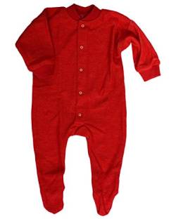 Cosilana, Schlafanzug/Strampler mit Fuß, Woll-Frottee, 100% Wolle (kbT) (98, Rot) von Cosilana