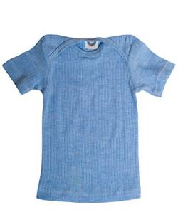 Cosilana, Shirt/Unterhemd kurzarm, 45% Baumwolle (kbA), 35% Wolle (kbT), 20% Seide (86/92, Blau meliert) von Cosilana