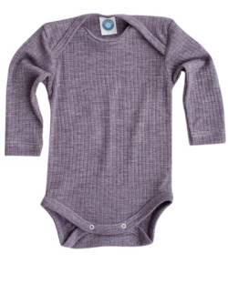 Cosilana Baby-Body- Langarm - Seide/Wolle/Baumwolle 74/80 Uni Pflaume 23 von Cosilana