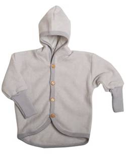 Cosilana Baby Jäckchen mit Kapuze aus weichem Wollfleece, 60% Schurwolle kbT, 40% Baumwolle (kbA) (62-68, Grau meliert) von Cosilana