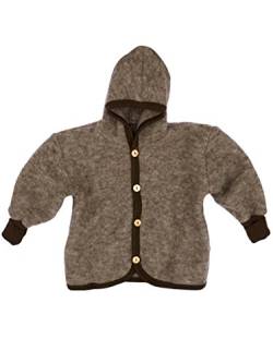 Cosilana Baby Jäckchen mit Kapuze aus weichem Wollfleece, 60% Schurwolle kbT, 40% Baumwolle kbA (86/92, Braun melange) von Cosilana