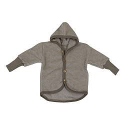 Cosilana Baby Woll-Fleece Jäckchen mit Kapuze kbT Wolle Bio Baumwolle (74-80, Lattemacchiatio-Melange) von Cosilana