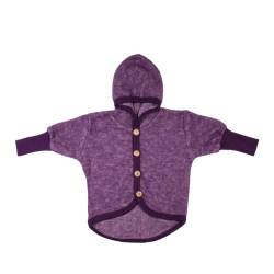 Cosilana Baby Woll-Fleece Jäckchen mit Kapuze kbT Wolle Bio Baumwolle (98-104, Lila-Melange) von Cosilana