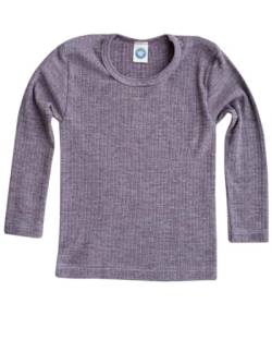 Cosilana Kinderunterhemd - Langarmshirt Seide/Wolle/Baumwolle 116 Uni Pflaume 23 von Cosilana