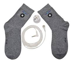 Cosmowaves Erdungssocken - Leitfähige Socken mit 23% Silberfäden Anteil und Erdungsanschluss inkl. Erdungskabel und Erdungsstecker (Größe 39-42) von Cosmowaves