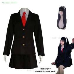 Identity V Tomie Kawakami Cosplay Costume Wig Tomie Dream Witch Anime Cosplay Horror Comic Women JK School Uniforms Suit Outfit, package D, M von CosplayHero