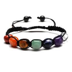 7 Chakra Armband Edelstein Armbänder Echte Steine Elastisch Lava Armband Natürliche Chakra Steine Yoga Armband Glückbringen Edelstein für Damen Herren von Cosswe