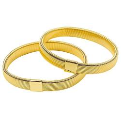 Cosswe Anti-Rutsch Hemdärmel Metall Armbänder, Ärmelhalter Anti Rutsch Elastische Metallarmbänder Holders Armband 1 Paar (Gold) von Cosswe