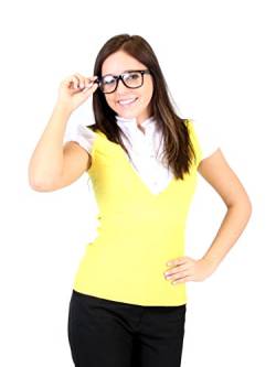 The Big Bang Theory Penny Yellow Vest Blouse Costume Shirt (Medium) von Costume Agent
