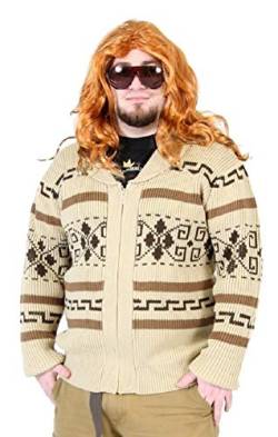 The Big Lebowski Jeffery The Dude Zip Up Kostüm Cardigan Sweater (Large) von Costume Agent