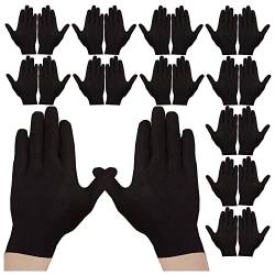 Cosymate 12Paar Schwarze Baumwollhandschuhe, Inspektionshandschuhe, weiche feuchtigkeitsspendende Handschuhe, Sicherheits-Arbeitshandschuhe für Schmuckinspektion, Archivreinigung, trockene Hände von Cosymate