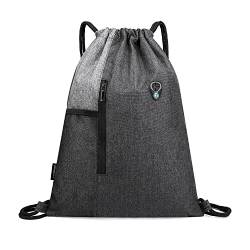 Cosyres Kordelzug Turnbeutel Rucksack Daypack Gymsack Gym Bag mit Innentasche Sportbeutel Gymsack für Damen & Herren (Grau) von Cosyres