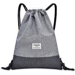 Cosyres Turnbeutel Rucksack mit Innentasche Sportbeutel Gymsack für Damen & Herren (Grau) von Cosyres