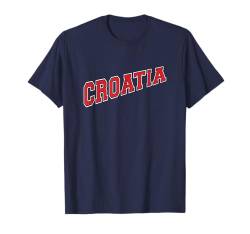 Kroatien Varsity Text Euro Fußball T-Shirt von Coto7