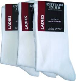 Cotton Club 6 Paar Damensocken Ohne Gummi Gummizug Baumwolle Diabetiker geeignet (39-42, Weiß) von Cotton Club