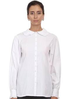 Cotton Lane Bubikragen Langarm-Bluse von Cotton Lane