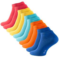 10 Paar COTTON-Essentials Sneaker Socken, Baumwolle, Fun Colours, Gr. 39-42 von Cotton Prime